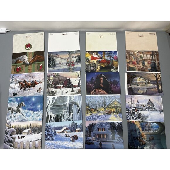Leanin Tree Christmas Holiday Cards 32 Assortment Animals Scenic No Envelopes - Picture 2 of 2